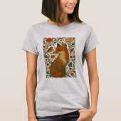 Woodland Grace Fox Motif in Bloom T-shirt (Voorkant)