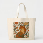 Woodland Grace Vos Motief in Bloei Grote Tote Bag (Voorkant)