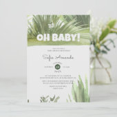 Woodland Grass Greenery Baby shower Kaart (Staand voorkant)