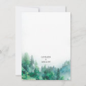 Woodland Green Blue Blurred Forest Wedding Details Kaart (Achterkant)