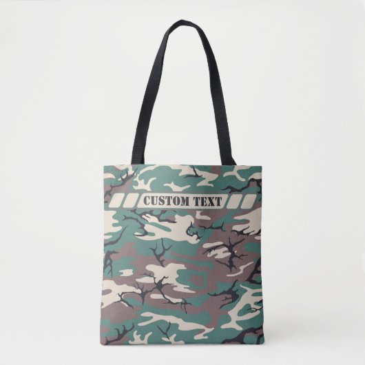 Woodland Green Camo Tas met aangepaste tekst (Voorkant)