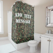 Woodland Green Camouflage Pattern Douchegordijn (In situ)