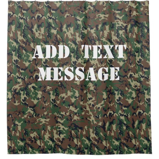 Woodland Green Camouflage Pattern Douchegordijn (Voorkant)