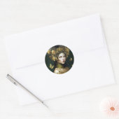 Woodland Green Fairy Fantasy Art Ronde Sticker (Envelop)