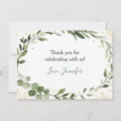 Woodland Green Forest Dier Dank u Bedankkaart (Achterkant)