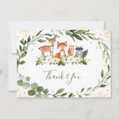 Woodland Green Forest Dier Dank u Bedankkaart (Voorkant)