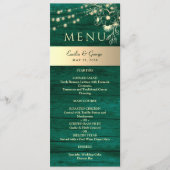 Woodland Green Rustic Wedding Menu (Voorkant)