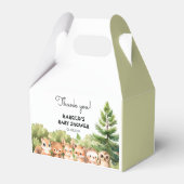 Woodland Green Sage Dieren Baby shower Bedankdoosjes (Achterkant)