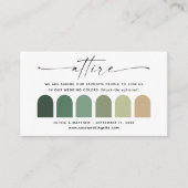 Woodland Green Wedding Insert QR | Kledingpalet Informatiekaartje (Voorkant)