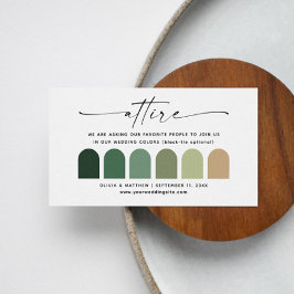 Woodland Green Wedding Insert QR | Kledingpalet Informatiekaartje