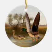 Woodland Green Wing Ducks Keramisch Ornament (Voorkant)