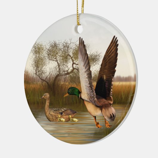 Woodland Green Wing Ducks Keramisch Ornament (Links)