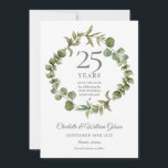 Woodland Greenery 25e Jubileum Save The Date<br><div class="desc">Met een elegant bos groenbos kan deze botanische 25e trouwdag,  behalve de date card,  gepersonaliseerd worden met je speciale informatie over de zilveren verjaardag. Op de achterzijde staat een bijpassende bloemige tuin die je verjaardagsdata in elegante witte tekst op een zilveren achtergrond plaatst. Ontworpen door: Thisnotme©</div>