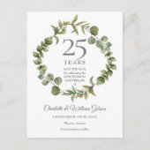 Woodland Greenery 25th Jubileum Save the Date Briefkaart (Voorkant)