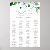 Woodland Greenery Alfabetical Seating Chart Poster (Voorkant)