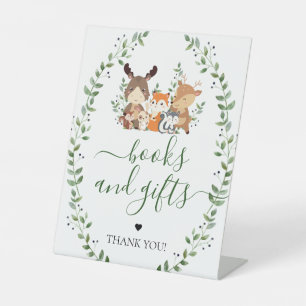 Woodland Greenery Animal Books & Gifts Baby shower Reclamebord Met Voetstuk
