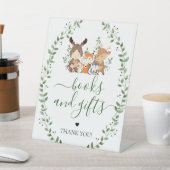 Woodland Greenery Animal Books & Gifts Baby shower Reclamebord Met Voetstuk (Insitu)