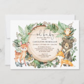 Woodland Greenery Animals Neutraal Baby shower Kaart (Voorkant)