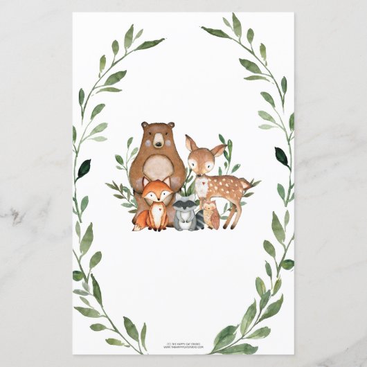 Woodland Greenery Baby Predics & Advice Shower (Achterkant)