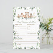 Woodland Greenery Baby Predictions and Advice Kaar (Staand voorkant)