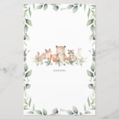 Woodland Greenery Baby Predictions and Advice Kaar (Achterkant)