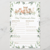 Woodland Greenery Baby Predictions and Advice Kaar (Voorkant)