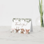 Woodland Greenery Baby shower bedankje Bedankkaart (Voorkant)