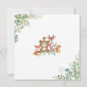 Woodland Greenery Baby shower Boy Invitation Bedankkaart (Achterkant)