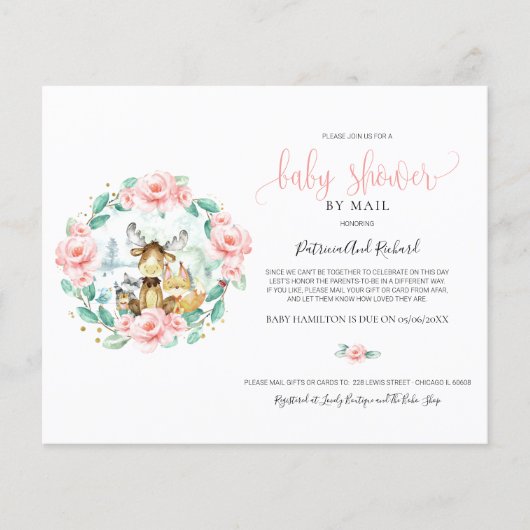 Woodland Greenery Baby shower by Mail Invitations (Voorkant)