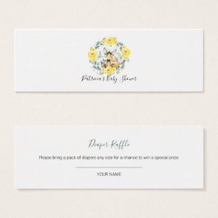 Woodland Greenery Baby shower Diaper Raffle Mini Visitekaartjes