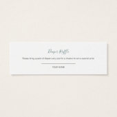 Woodland Greenery Baby shower Diaper Raffle Mini Visitekaartjes (Achterkant)