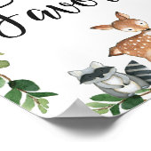 Woodland Greenery Baby shower Favors Sign Poster (Hoek)
