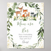 Woodland Greenery Baby shower Mimosa Bar Poster (Voorkant)