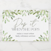 Woodland Greenery Baby shower Sparkling Wijnetiket (Enkel label)