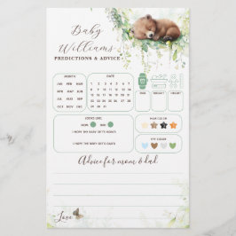 Woodland Greenery Baby shower voorspellingen spel