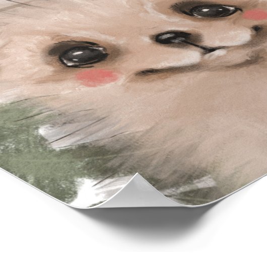 Woodland Greenery Baby shower Welkomstbord Poster (Hoek)