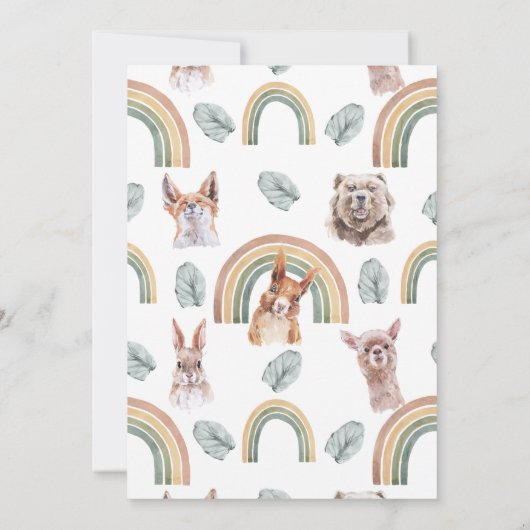 Woodland Greenery | Bosdieren en regenbogen (Achterkant)