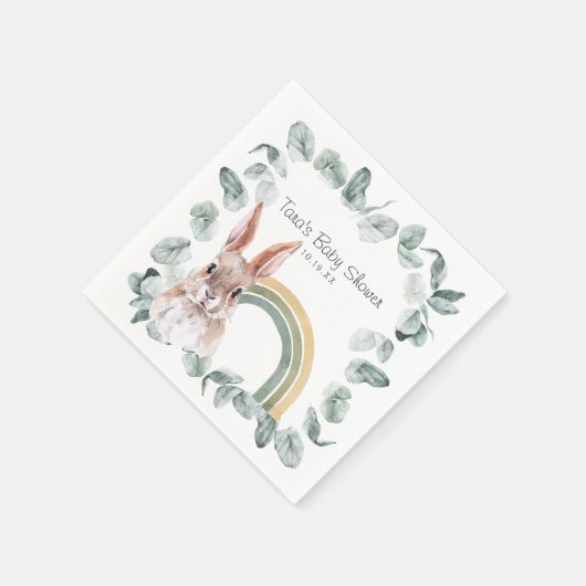 Woodland Greenery | Bosdieren en regenbogen Servet (Hoek)