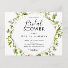 Woodland Greenery Bridal Shower Briefkaart