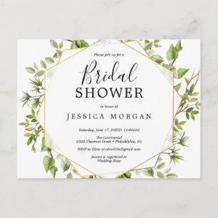 Woodland Greenery Bridal Shower Briefkaart