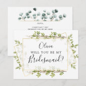 Woodland Greenery Bridesmaid proposal Kaart (Voorkant / Achterkant)