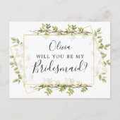Woodland Greenery Bridesmaid proposal Kaart (Voorkant)