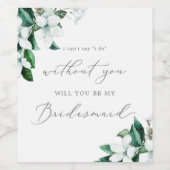 Woodland Greenery Bridesmaid Voorstel Wijn Etiket (Enkel label)