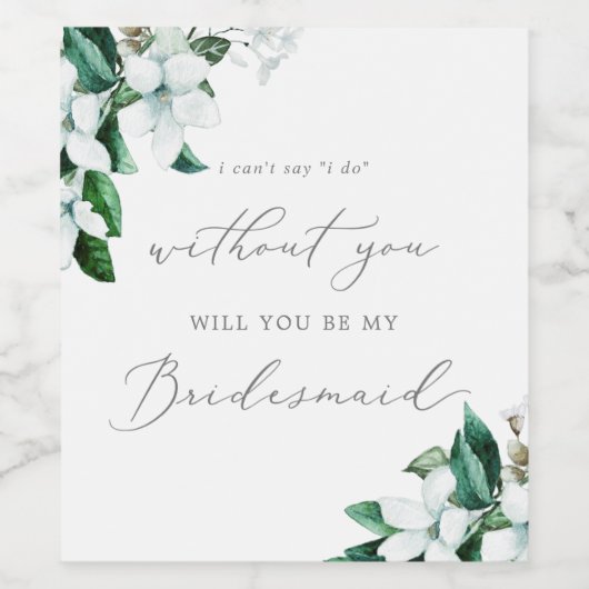 Woodland Greenery Bridesmaid Voorstel Wijn Etiket (Enkel label)