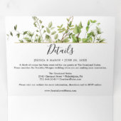 Woodland Greenery bruiloft drievoudige uitnodiging (Binnenzijde eerst)