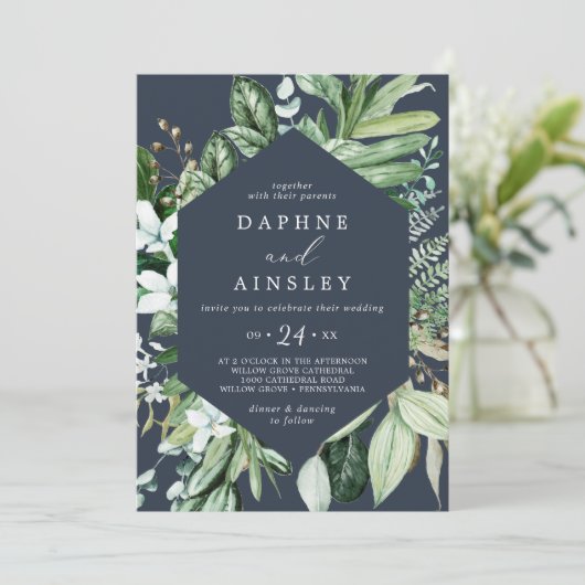 Woodland Greenery | Casual uitnodiging voor een ma (Staand voorkant)