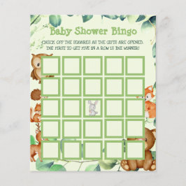 Woodland Greenery Eucalyptus Baby shower Bingo Flyer