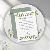 Woodland Greenery Eucalyptus Weddenschap Bedankt Plaatskaartje