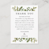 Woodland Greenery Eucalyptus Weddenschap Bedankt Plaatskaartje (Voorkant)