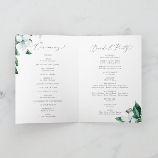Woodland Greenery Folded Wedding Programma (Binnen)